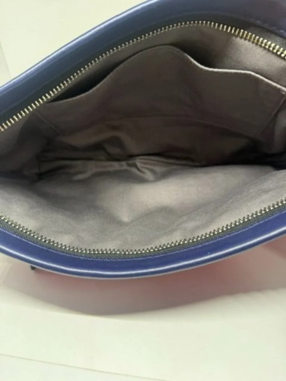 Coach Pink and Navy Leather Zip-Top Wristlet